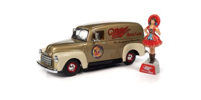 AUTO WORLD 1/24scale 1951 GMC Delivery "Miller High Life" Gold Moon Lady Figure Included  [No.AW24016]