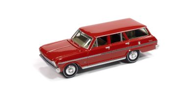 AUTO WORLD 1/64 1965 シェビー ノバ II ワゴン ラリーレッド  [No.AWSP183A]