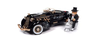 AUTO WORLD 1/18 1935 オーバーン 851 スピードスター ブラック/ゴールド モノポリーフィギュア付  [No.AWSS140]