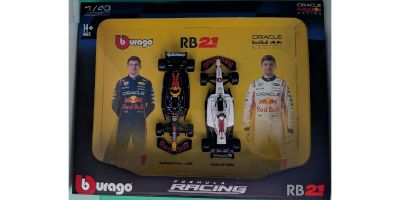 Bburago 1/43scale Oracle Red Bull Racing RB21 2025 No. 1 M. Verstappen 2-Car Set (Blue/White)  [No.BUR38099]