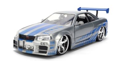 JADA TOYS 1/24 F&F ニッサン スカイライン GT-R シルバー/ブラッシュ仕上げ (ブライアン)  [No.JADA36818]