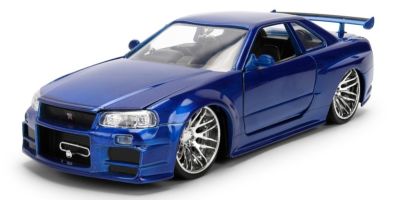 JADA TOYS 1/24 F&F ニッサン スカイライン GT-R ブルー (ブライアン) ブラッシュ仕上げ  [No.JADA37704]