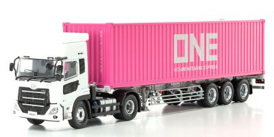 京商オリジナル 1/43 UDクオンGK日本トレクスコンテナセミトレーラー(ホワイト/ONE コンテナ）  [No.KS03939B]