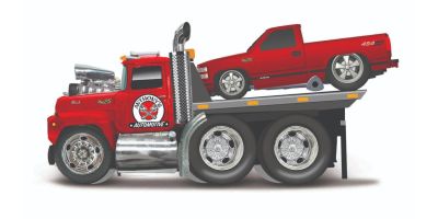 MAISTO 1/64 MT 1980 マックR685ST フラットベッド/1993 シボレー 454 SS ピックアップ メタリックダークレッド 25thアニバーサリー  [No.MS11564CV]