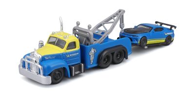 MAISTO 1/64 Elite Transport ｱｿｰﾄ 1953 マック B-61 トラック+2016 シボレー カマロ SS (ブルー/イエロー/ミシュラン)  [No.MS15055-3MI]