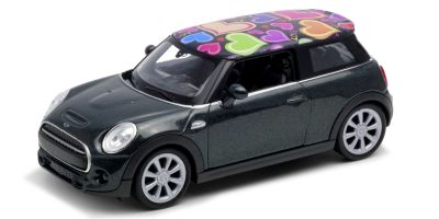 WELLY 1/34-1/39 ニュー ミニ ハッチ プリンティング ルーフ メタリックグリーン(プルバックシリーズ)  [No.WE43696R1GN]