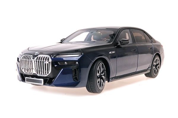 MINICHAMPS 1/18 BMW i7 M70 (G70) 2024 ブルーメタリック/ブラックメタリック  [No.110023701]