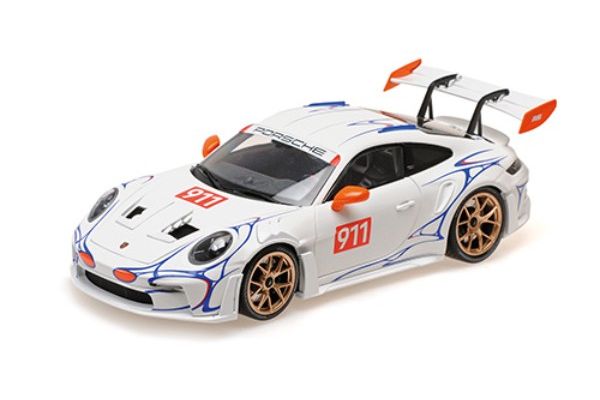 MINICHAMPS 1/18 ポルシェ 911 (992) GT3RS 2023 ホワイト/オレンジデコレーション  [No.110062041]