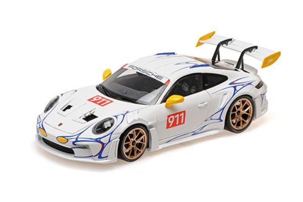 MINICHAMPS 1/18 ポルシェ 911 (992) GT3RS 2023 ホワイト/イエローデコレーション  [No.110062042]
