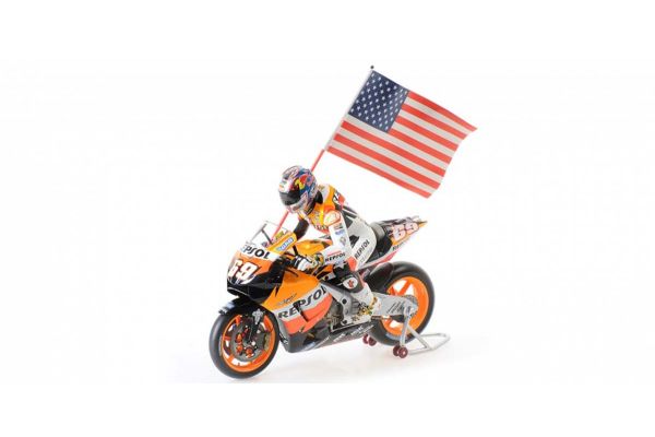 MINICHAMPS 1/12scale Honda RC211V Nicky Hayden World Champion MotoGP 2006 with figure & flag  [No.122061169]