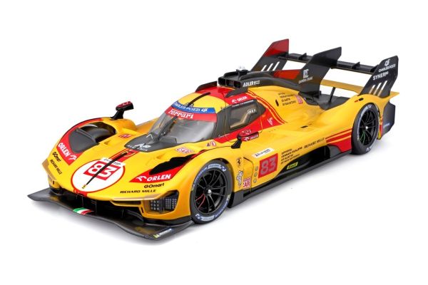 Bburago 1/18 フェラーリ 499P ル・マン 2024 No,83 イエロー クリアケース  [No.18-16313Y]