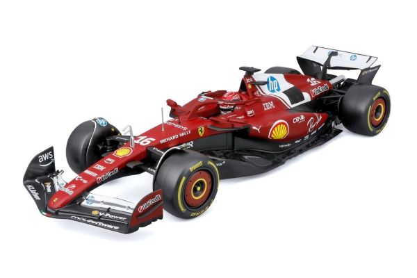 Bburago 1/18 フェラーリ SF-25 2025 オーストラリアGP No,16 C.ルクレール ドライバー付 ウィンドウボックス  [No.18-16816L]