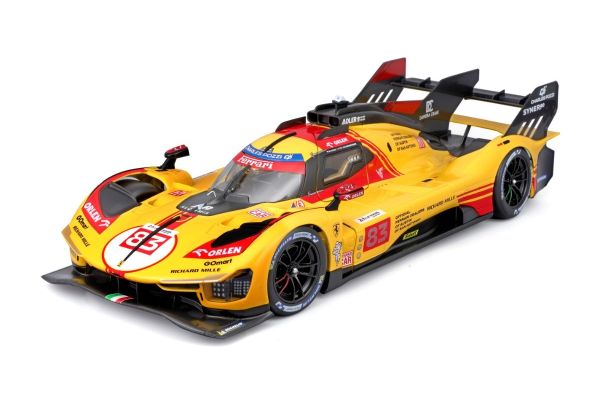 Bburago 1/24 フェラーリ 499P ル・マン 2024 No,83 イエロー ウィンドウボックス  [No.18-26313]