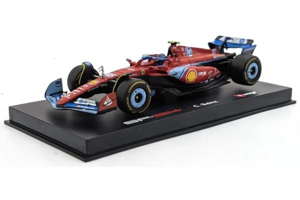 Bburago 1/43 フェラーリ SF-24 マイアミGP 2024 No.55 C.サインツ Jr. ドライバー付 クリアケース  [No.18-36843SMIA]