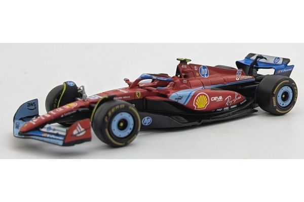 Bburago 1/43 フェラーリ SF-24 マイアミGP 2024 No.55 C.サインツ Jr. ウィンドウボックス  [No.18-36844SMIA]