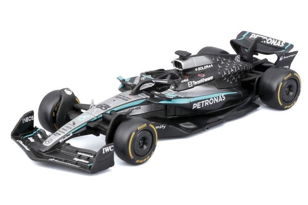 Bburago 1/43 メルセデス-AMG ペトロナス F1チーム W16(2025) オーストラリアGP No,63 G.ラッセル ウィンドウボックス  [No.BUR38237R]