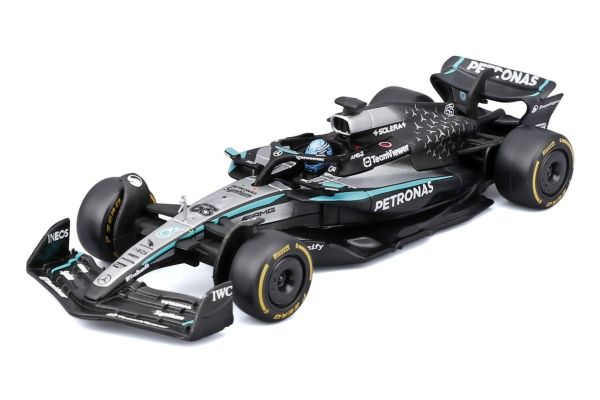 Bburago 1/43 メルセデス-AMG ペトロナス F1チーム W16(2025) オーストラリアGP No,63 G.ラッセルドライバー付  [No.BUR38238R]