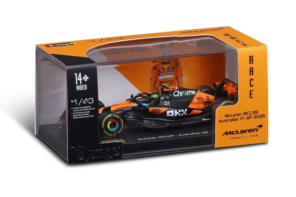 Bburago 1/43 マクラーレン F1チーム MCL39 2025 No,4 L.ノリス ドライバー付  [No.BUR38249N]