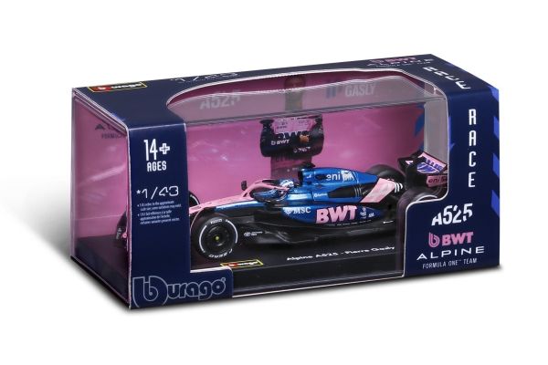 Bburago 1/43 BWTアルピーヌ A525 2025 モナコGP No,10 P.ガスリー ドライバー付  [No.BUR38258G]