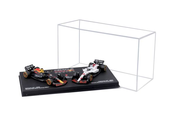 Bburago 1/64 オラクル レッドブル レーシング RB21 2025 バーレーン/日本GP 2台ｾｯﾄ No,1 M.フェルスタッペン クリアケース/ドライバー無  [No.BUR58018V]