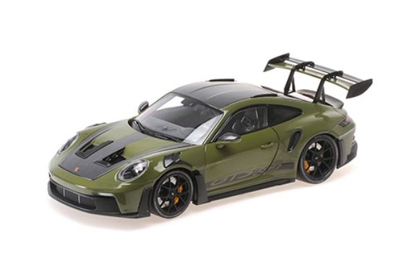 MINICHAMPS 1/18scale Porsche 911 (992) GT3RS 2024 Nato Olive/Black Wheels  [No.110062027]