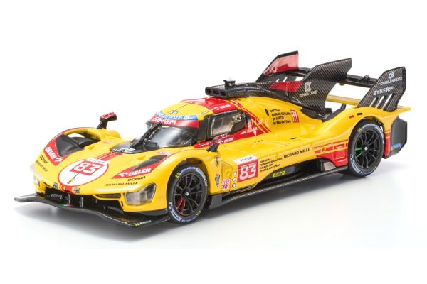 Bburago 1/43 フェラーリ 499P ル・マン 2024 No,83 イエロー クリアケース  [No.18-36317]