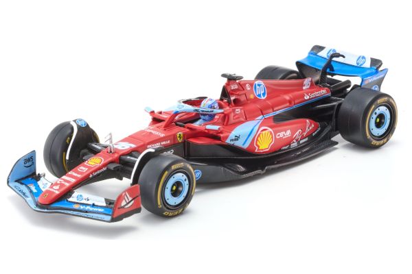 Bburago 1/43 フェラーリ SF-24 マイアミGP 2024 No.16 C.ルクレール ドライバー付 クリアケース  [No.18-36843LMIA]