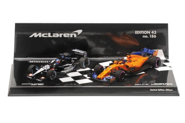 MINICHAMPS 1/43scale 2-CAR SET – EUROPEAN MINARDI PS01 2001 & MCLAREN RENAULT MCL33 CANADIAN GP 2018 – FERNANDO ALONSO  [No.412180114]