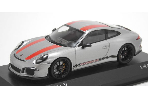 ALMOST REAL 1/43scale Porsche 911R 991 2016 Silver / Red Stripe  [No.413066260]