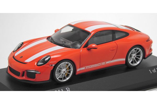 ALMOST REAL 1/43scale Porsche 911R 991 2016 Lava Orange / White Stripes  [No.413066272]