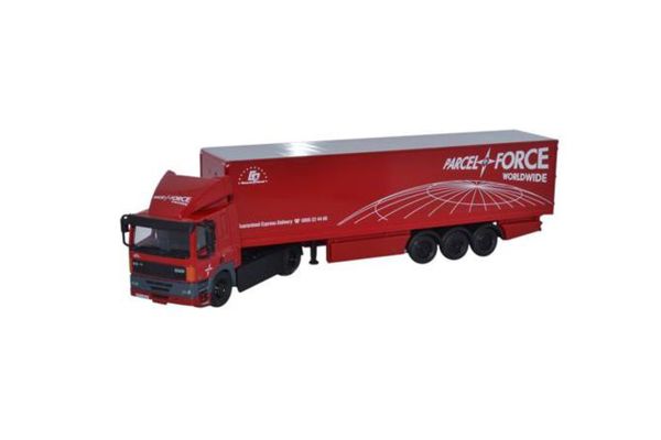 OXFORD 1/76scale Leyland DAF FT85CF 85 2 Axle 40ft Box Trailer Parcelforce Red [No.OX76DAF002]