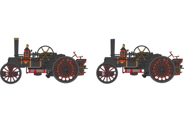 OXFORD 1/76 Fowler BB1 Ploughing Engine 2台セット Master & Mistress  [No.OX76FBB006]
