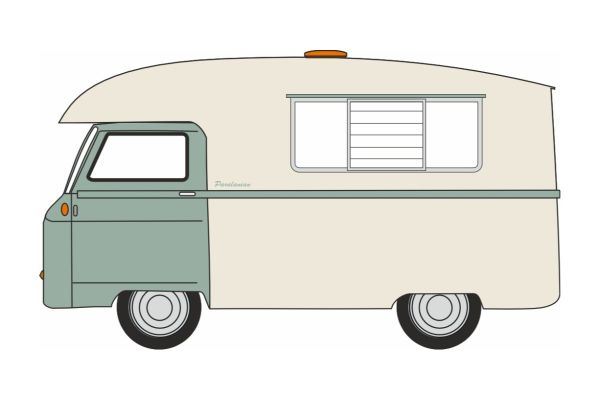 OXFORD 1/76 モリス J2 パララニアン 1963 セージグリーン/ペールアイボリー  [No.OX76JM025]