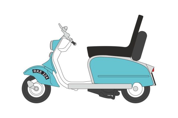 OXFORD 1/76scale Scooter blue / white  [No.OX76SC001]