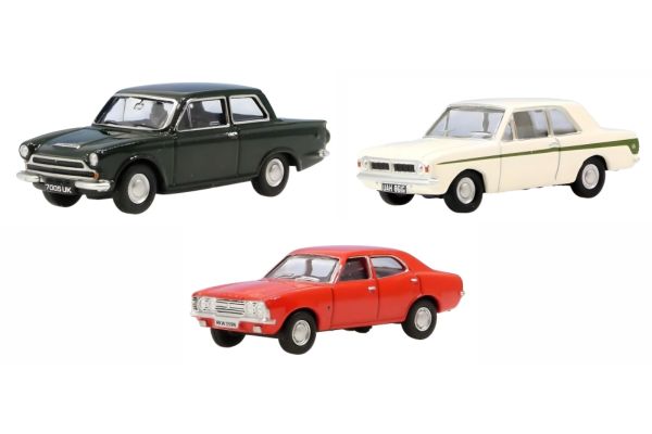 OXFORD 1/76scale Ford Cortina 3-Car Set (Mk1/2/3)  [No.OX76SET84]