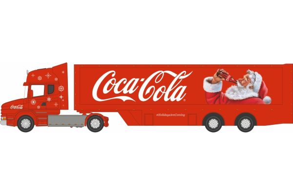 OXFORD 1/76 スカニア T キャブ ボックス トレーラー コカ・コーラ New Xmas  [No.OX76TCAB12C]
