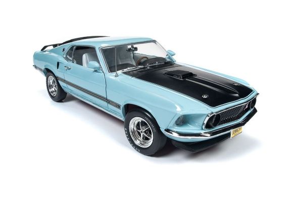 AMERICAN MUSCLE 1/18scale 1969 Ford Mustang Mach 1 (Class of 69) Aztec Aqua Blue  [No.AMM1181]
