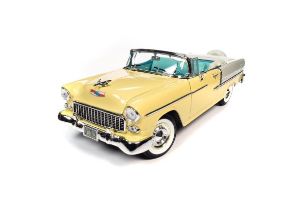 AMERICAN MUSCLE 1/18scale 1955 Chevy Bel Air Convertible Harvest Gold / Ivory  [No.AMM1285]