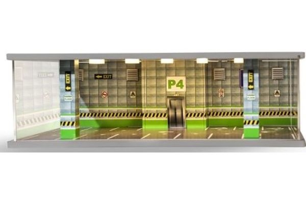 ATLANTIC CASE 1/64scale Assembled Diorama Parking P4 Green Floor  [No.ATL30304N]