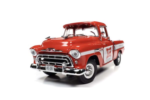 AUTO WORLD 1/18scale 1957 Chevy Cameo Pickup Miller High Life Red / White  [No.AW287]