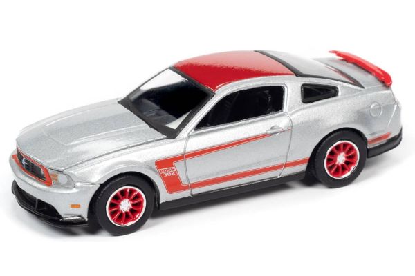 AUTO WORLD 1/64scale 2012 Ford Mustang Boss 302 Laguna Seca Silver / Red  [No.AW64262B6SV]