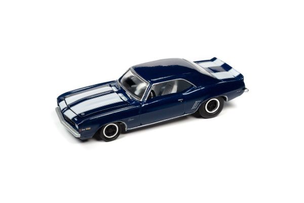 JOHNNY LIGHTNING 1/64scale 1969 Chevy Camaro Blue Metallic / White Stripe  [No.AWRC013A3DB]