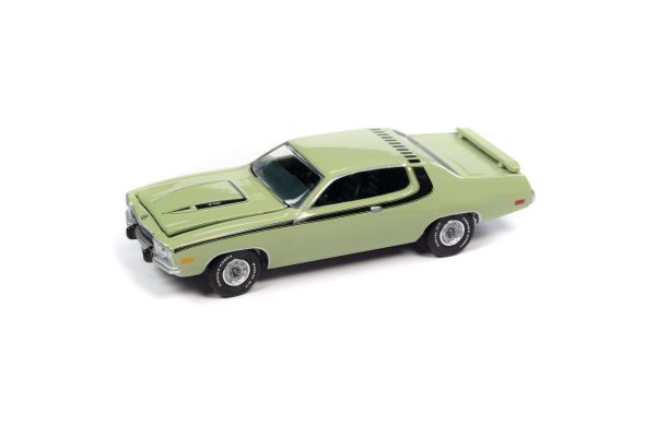 AUTO WORLD 1/64scale 1973 Plymouth Road Runner Mist Green / Black Line  [No.AWSP096A]