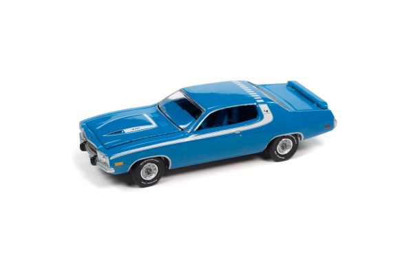 AUTO WORLD 1/64scale 1973 Plymouth Road Runner Blue / White Line  [No.AWSP096B]