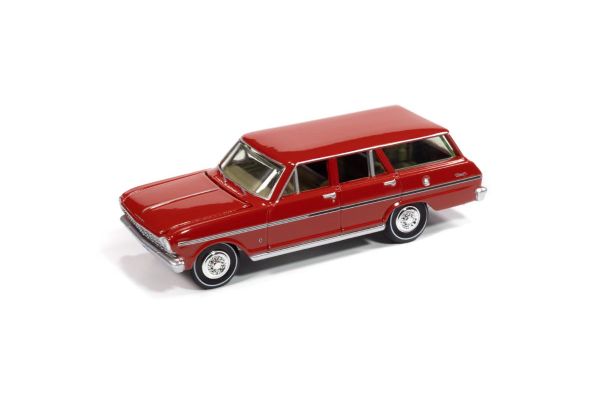 AUTO WORLD 1/64 1965 シェビー ノバ II ワゴン ラリーレッド  [No.AWSP183A]