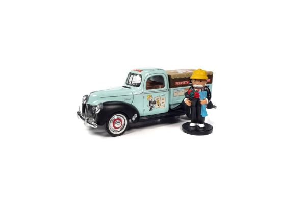 AUTO WORLD 1/18scale 1940 Monopoly Ford Truck Light Green/Black with Mr. Monopoly Figure  [No.AWSS138]