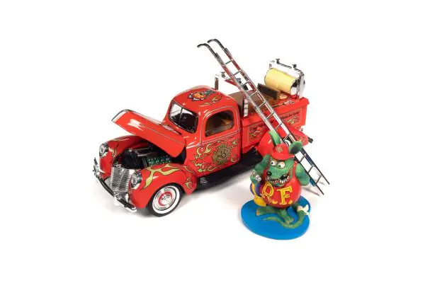 京商 ミニカー | AUTO WORLD 1/18 Rat Fink 消防車 レッド/フレームス