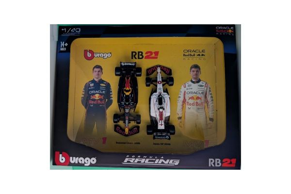 Bburago 1/43 オラクル レッドブル レーシング RB21 2025 No,1 M.フェルスタッペン 2台セット(ブルー：ホワイト)  [No.BUR38099]
