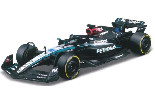 Bburago 1/43 メルセデス-AMG ペトロナス F1チーム W15(2024) Eパフォーマンス No,63 G.ラッセル(ウィンドウボックス)  [No.BUR38208R]