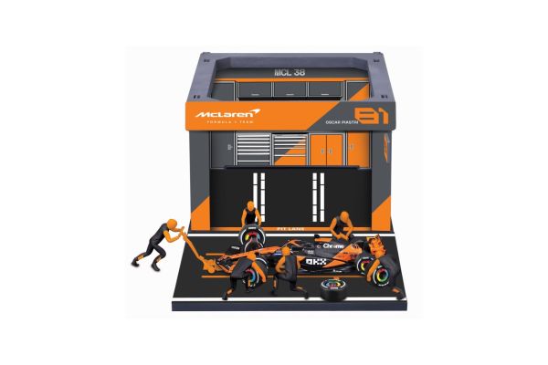 Bburago 1/43 マクラーレン F1 チーム PIT PASS セット MCL38 No,81 O.ピアストリ(クルー×6pcs,パドックガレージ)  [No.BUR38451P]